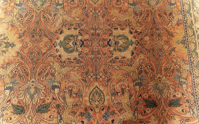 Authentic 19th Century Persian Tabriz Handmade Wool Rug
