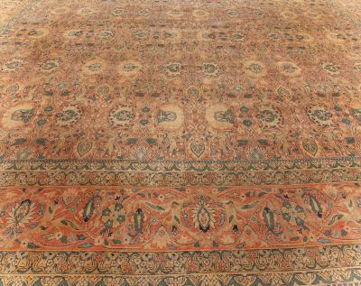 Authentic 19th Century Persian Tabriz Handmade Wool Rug