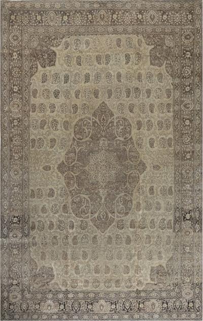 Authentic 19th Century Persian Tabriz Handmade Wool Rug