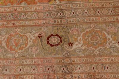 Authentic 19th Century Persian Tabriz Handmade Wool Rug