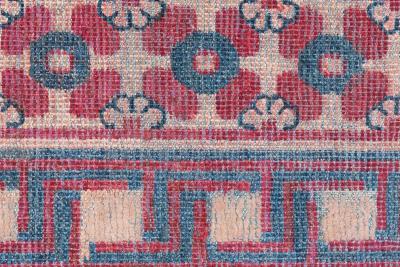 Authentic 19th Century Red Silk Samarkand Khotan Rug