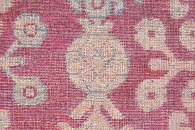 Authentic 19th Century Red Silk Samarkand Khotan Rug