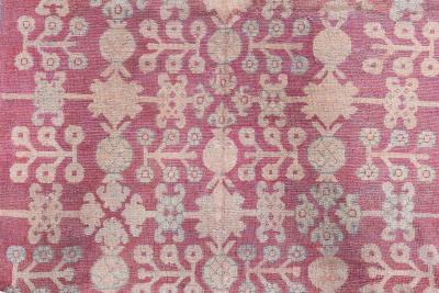 Authentic 19th Century Red Silk Samarkand Khotan Rug