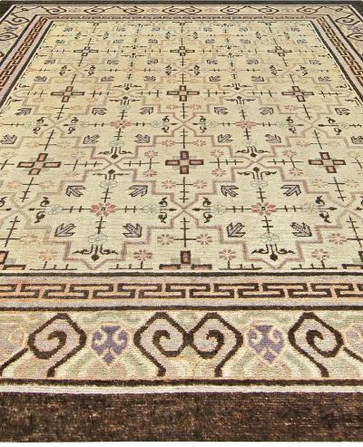 Authentic 19th Century Samarkand Handmade Wool Rug