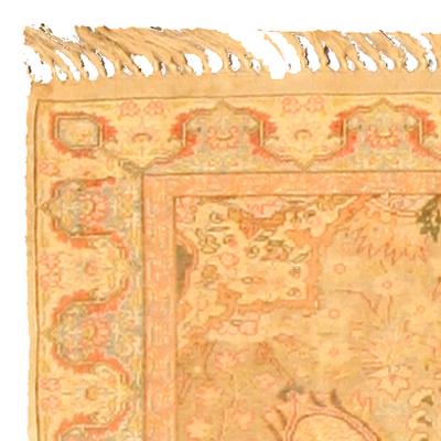 Authentic 19th Century Turkish Hereke Botanic Handmade Wool Rug