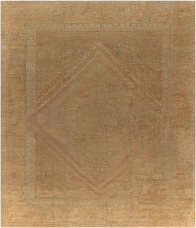 Authentic 19th Century Turkish Oushak Handmade Wool Rug