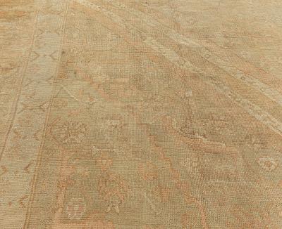 Authentic 19th Century Turkish Oushak Handmade Wool Rug