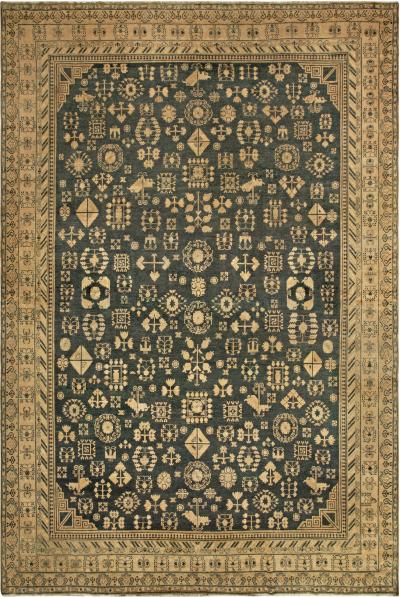 Authentic 19th Century Yarkand Handmade Wool Rug