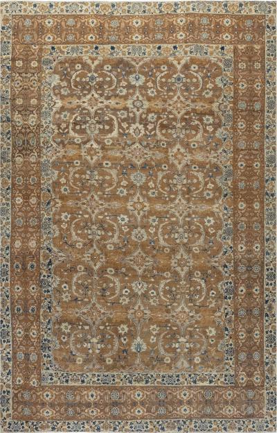 Authentic Antique Persian Bidjar Orange Handmade Wool Rug