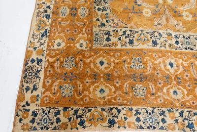 Authentic Antique Persian Bidjar Orange Handmade Wool Rug