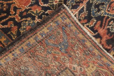 Authentic Antique Persian Feraghan Animal Botanic Handmade Wool Rug