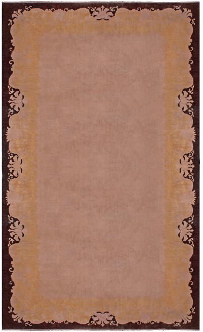 Authentic Early 20th Century Chinese Art Deco Handmade Wool Rug