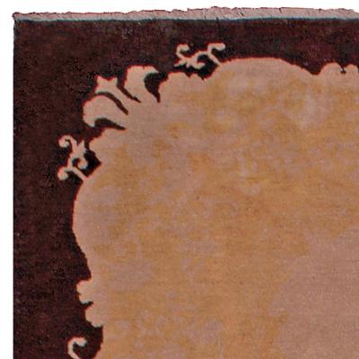 Authentic Early 20th Century Chinese Art Deco Handmade Wool Rug