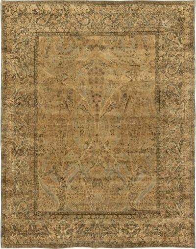 Authentic Early 20th Century Persian Kirman Botanic Carpet