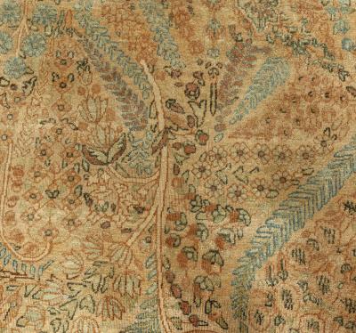 Authentic Early 20th Century Persian Kirman Botanic Carpet