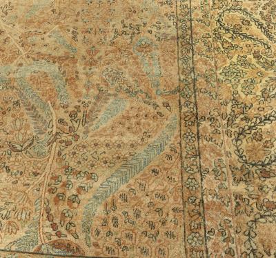 Authentic Early 20th Century Persian Kirman Botanic Carpet
