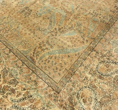 Authentic Early 20th Century Persian Kirman Botanic Carpet