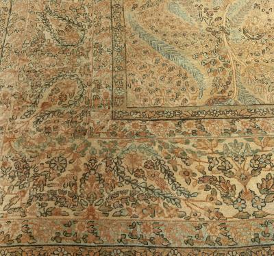 Authentic Early 20th Century Persian Kirman Botanic Carpet