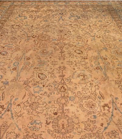 Authentic Early 20th Century Tabriz Botanic Handmade Wool Rug