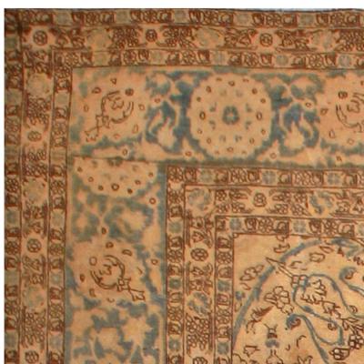 Authentic Early 20th Century Tabriz Botanic Handmade Wool Rug