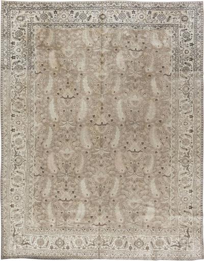 Authentic Early 20th Century Tabriz Botanic Handwoven Wool Rug