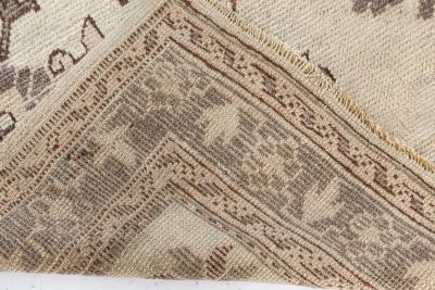 Authentic Early 20th Century Turkish Oushak Botanic Handmade Wool Rug