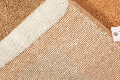 Authentic French Art Deco Orange Handmade Wool Rug