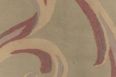 Authentic French Aubusson Mint Green Wool Rug