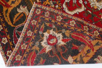 Authentic Indian Agra Bold Red Handmade Wool Carpet