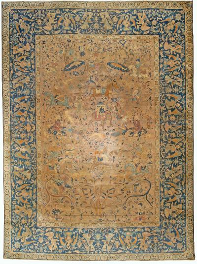 Authentic Indian Animal Botanic Handmade Wool Rug
