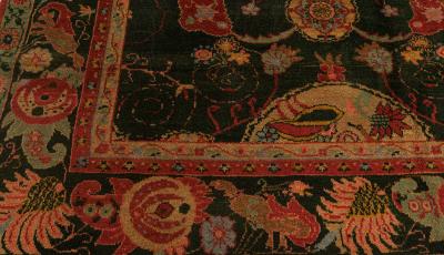 Authentic Indian Botanic Hand Knotted Wool Rug