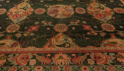 Authentic Indian Botanic Hand Knotted Wool Rug