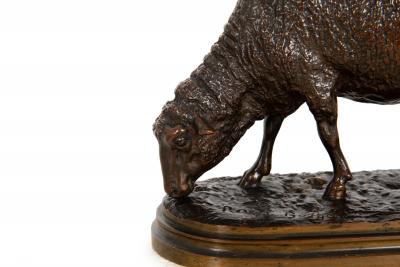 Authentic Lifetime Bronze Sculpture of Grazing Ewe by Rosa Bonheur ca 1860s