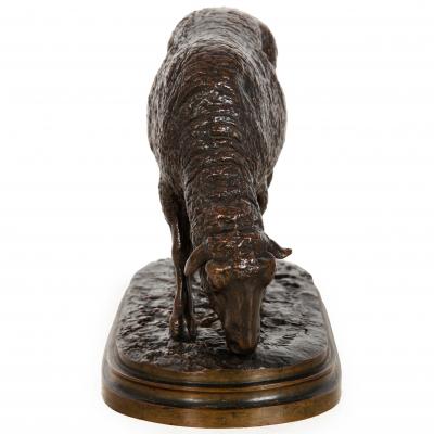 Authentic Lifetime Bronze Sculpture of Grazing Ewe by Rosa Bonheur ca 1860s