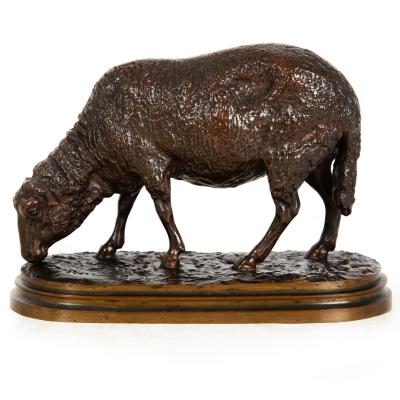 Authentic Lifetime Bronze Sculpture of Grazing Ewe by Rosa Bonheur ca 1860s