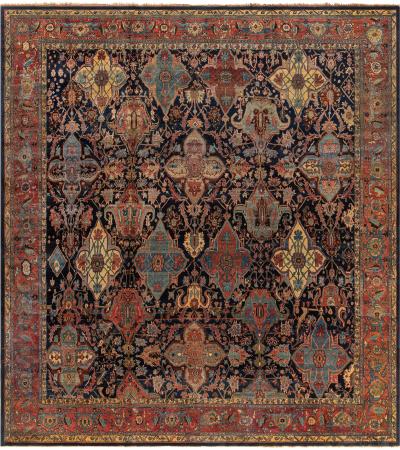 Authentic Oversized 19th Century Persian Bidjar Bold Handmade Rug