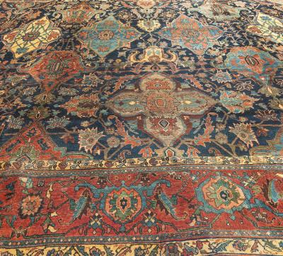 Authentic Oversized 19th Century Persian Bidjar Bold Handmade Rug