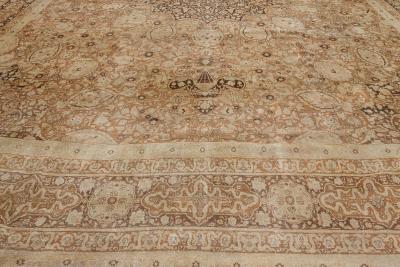 Authentic Oversized 19th Century Persian Tabriz Handmade Wool Carpet