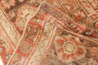 Authentic Oversized Vintage Turkish Oushak Orange Hand Knotted Wool Rug