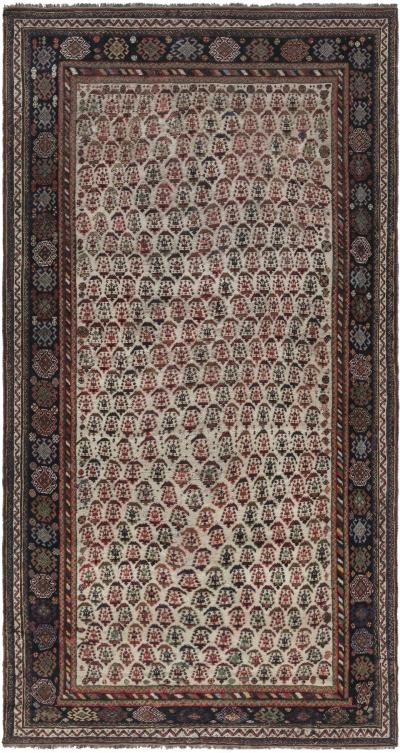Authentic Persian Afshar Rug in Blue Brown Green Red White