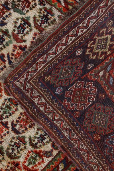 Authentic Persian Afshar Rug in Blue Brown Green Red White
