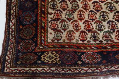 Authentic Persian Afshar Rug in Blue Brown Green Red White