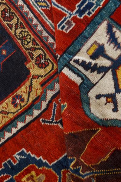 Authentic Persian Bakhtiari Red Handmade Wool Rug