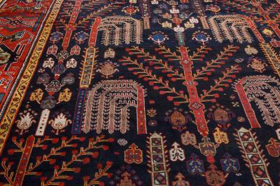 Authentic Persian Bakhtiari Red Handmade Wool Rug