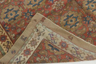 Authentic Persian Bakshaish Beige Blue Brown Red Handmade Wool Rug