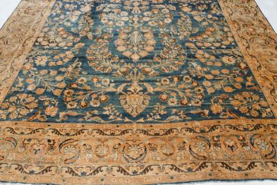 Authentic Persian Khorassan Blue Handmade Wool Carpet