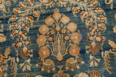 Authentic Persian Khorassan Blue Handmade Wool Carpet
