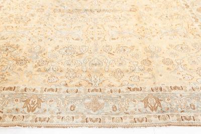 Authentic Persian Khorassan Orange Yellow Handmade Wool Rug