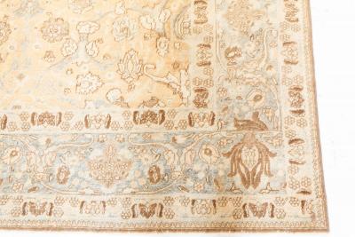 Authentic Persian Khorassan Orange Yellow Handmade Wool Rug