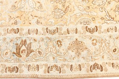 Authentic Persian Khorassan Orange Yellow Handmade Wool Rug